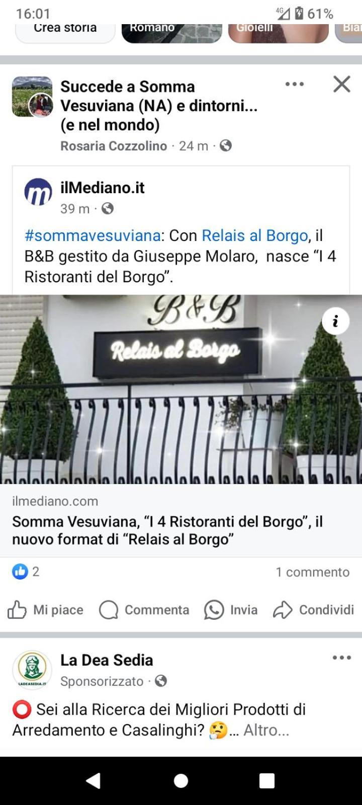 Bed and Breakfast Relais Al Borgo Сомма-Везув'яна Екстер'єр фото