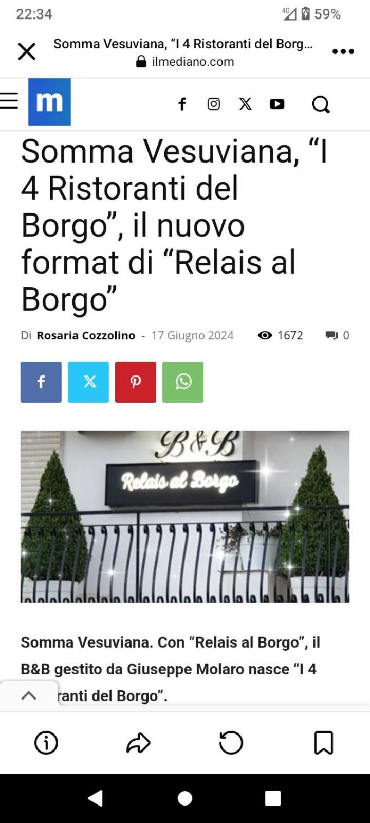 Bed and Breakfast Relais Al Borgo Сомма-Везув'яна Екстер'єр фото